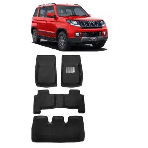 4.5D Car Floor Foot Tray Mats for TUV-300  - Black